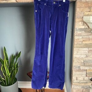 Vintage Y2K Mary Kate and Ashley Purple Velvet Bootcut Pants Hippie Girls 10